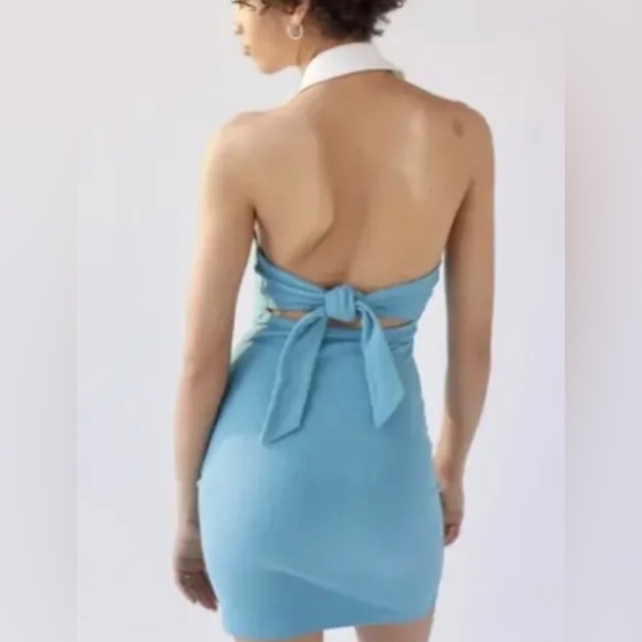 Urban Outfitters Dalton Collared Mini Dress/Size M/Blue/NWT - Picture 2 of 9